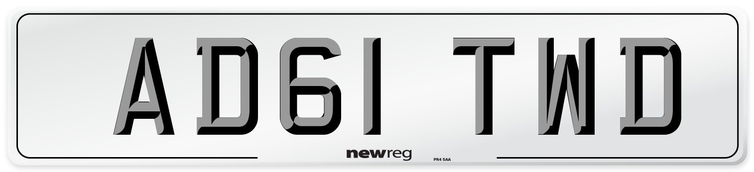 AD61 TWD Number Plate from New Reg